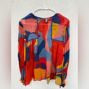 Anthropologie Bl^nk London—Chic Multicolor Blouse with Abstract Design